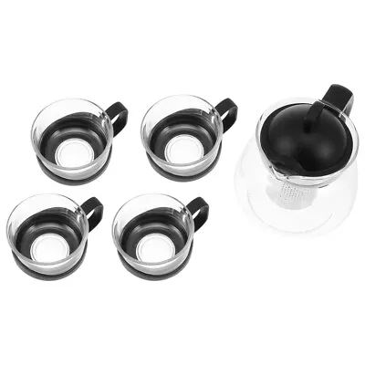 Buy  Teapot With 4 Teacups Travel Glass Teaware Set Conveniently • 27.99£