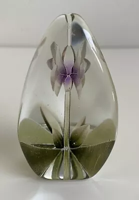 Buy Stunning Crystal Purple Iris Paperweight Lead Crystal, Possibe Mats Jonasson. • 30£