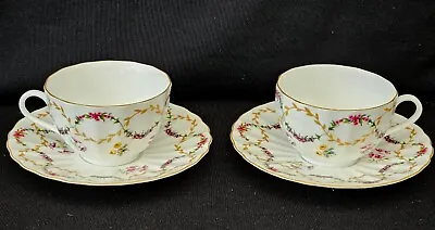 Buy A Pair Of Royal Worcester Fine Bone China Tea Cups And Saucers Foxglove Pattern • 20£