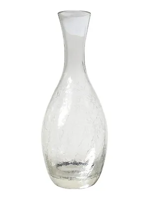 Buy Vintage Hand-Blown Crackle Clear Glaze Glass Bud Vase 7.5-in Tall • 22.77£
