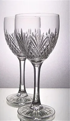 Buy Pair Signed EDINBURGH Lead Crystal Cut Wine Port Glasses 160ml • 17.50£
