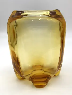 Buy VTG Art Glass Vase WHITEFRIARS Golden Amber Lobed/Footed #9249 Hvy 8  (20cm) • 72.28£