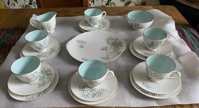 Buy 21 Piece  Vintage Tuscan  Fine Bone China Tea Set 'Blue Lily' Pattern • 35£