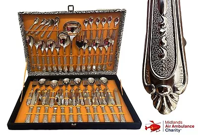 Buy  51 Piece ITALIAN Silver-Plate Canteen Set EP Zing Plated 800 EPNS Cutlery Boxed • 60£