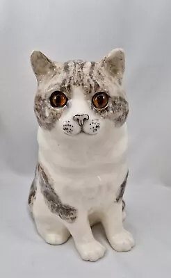 Buy Awesome Jenny Winstanley Pottery Size 5 Cat Cathedral Glass Eyes Brand New • 70£