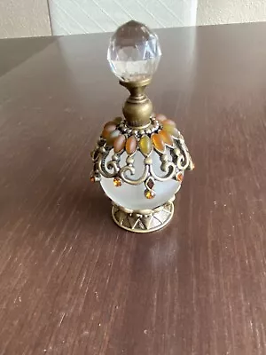 Buy Frosted Glass Perfume Bottle With Crystal Effect Glass Top • 3.50£