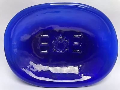 Buy Attractive Cobalt Blue, Freeform Art Glass, Crown Stamped 6.5'' Soap Dish • 6.99£