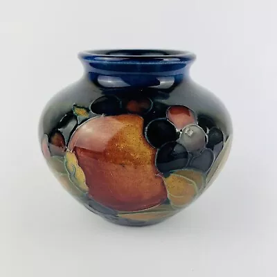 Buy Moorcroft Vintage Small Blue Pomegranate & Grape Vase Circa 1929-1948 • 138.95£