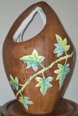 Buy VTG Italian Vase Planter Wood Look HTF Italy Ceramic Faux Bois Enamel Ivy Tree • 119.53£