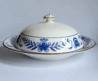 Buy Antique Blue & White Cauldon Pottery Muffin Dish & Cover - C.1890 - 1900 • 19.99£