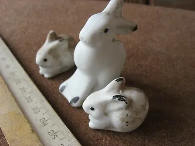 Buy Antique Porcelain (biscuit) Figurines, A Group Of Three Hares, USSR • 16.30£