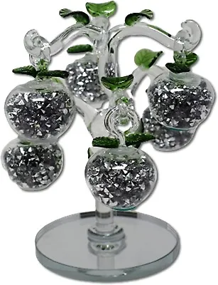Buy Glass Sparkle Apple Tree Ornament Bling Crushed Diamond Gift For Home Decoration • 22.68£