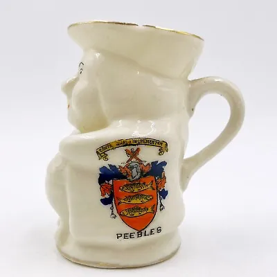 Buy Vintage Arcadian Crested China Model Of Toby / Character Jug - Peebles Crest • 3.90£