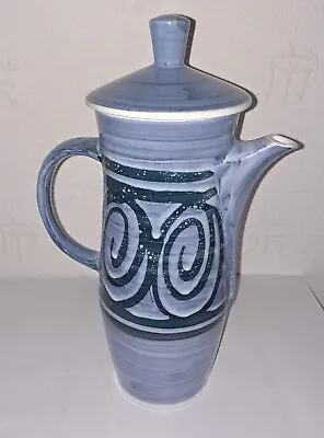 Buy Vintage Cinque Ports Monastery Rye Pottery Blue Coffee Pot & Lid Excellent Con • 26£