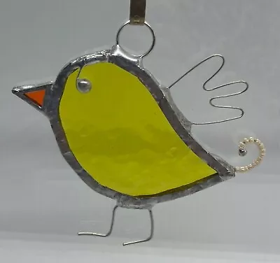 Buy F132 Stained Glass Suncatcher Hanging Easter Chick Bird 10cm Yellow • 10£