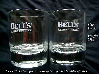 Buy A Pair Of Bells Extra Special 8 Years Old Whisky Heavy Base Tumbler Glasses • 4.99£