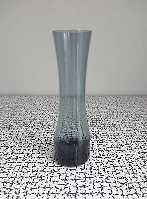 Buy 60s 70s Vintage Retro Smokey Dusky Blue Art Glass Bud Stem Vase Swedish • 12£