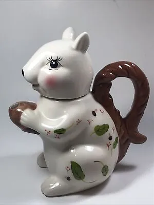 Buy Cracker Barrel Squirrel Mini Ceramic Teapot Hand Painted Leaves 12 Oz. • 12.34£