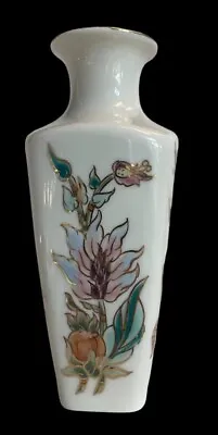 Buy Zsolnay Pecs Hungary Porcelain Hand Painted Bud Vase Floral Bouquet  • 23.70£