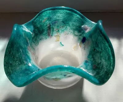 Buy Vasart Blue And White Mottled #B043 Handkerchief Glass Vase. • 14.90£
