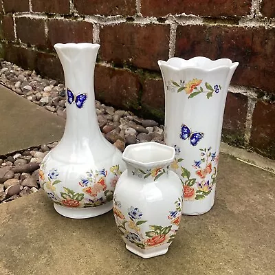 Buy Aynsley Cottage Garden Fine Bone China 3 Assorted Vases • 10£