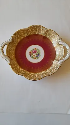 Buy Antique George Jones Crescent China Chintz RED Handled Scalloped Dish C1900 Exc • 8£