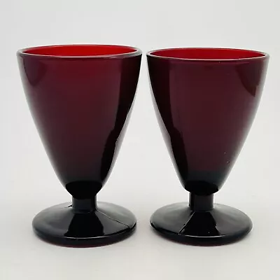 Buy Anchor Hocking Wine Glass Royal Ruby Red 2 Oz 2Pcs • 17.10£