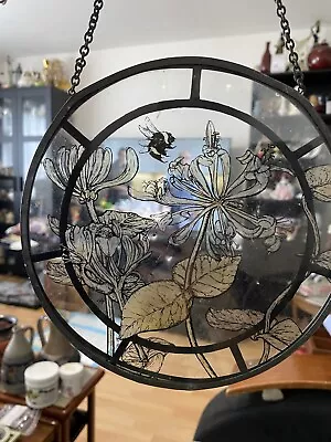 Buy Vintage Hand Painted Stained Glass Window Sun Catcher • 15£