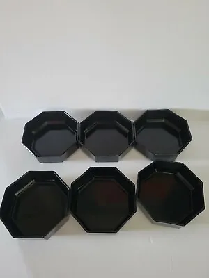 Buy 6 Vintage Arcoroc France Black Bowls Made In France 1970-1980 2 H X 6  W. • 24£
