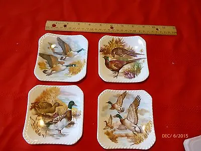 Buy Royal Adderley Floral Bone China Made In England Snack Plates Wildlife 4 Pieces • 18.20£