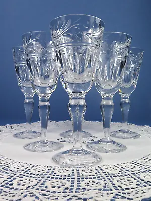 Buy Six Rare Vintage Stuart Crystal Liqueur Glasses Edwardian Pattern Leaves Berries • 145£