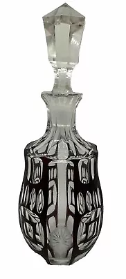Buy Vintage Rare Color Bohemian Czech Thick Clear/Wine Color Small Decanter C1920 • 378.85£