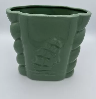 Buy Vintage Abingdon Pottery Green Ship/ Boat Vase 1940s #419 Made In USA • 27.92£