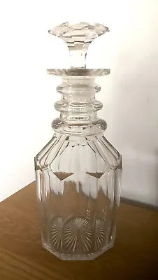 Buy Vintage Cut Glass Spirits Decanter With Mushroom Stopper And Star Cut Base • 10£