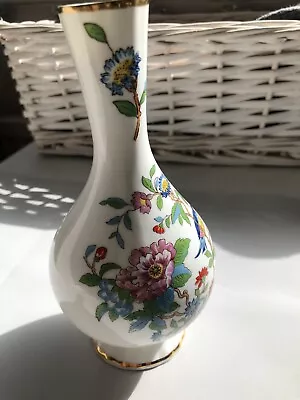 Buy Aynsley Pembroke China Bud Vase VGC Bright Colours, Bird,floral,flowers,white • 5.99£