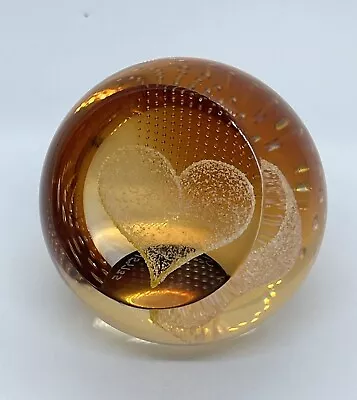 Buy Pre-owned Glass Paperweight - Caithness Heart Of Gold - 352g • 12.99£