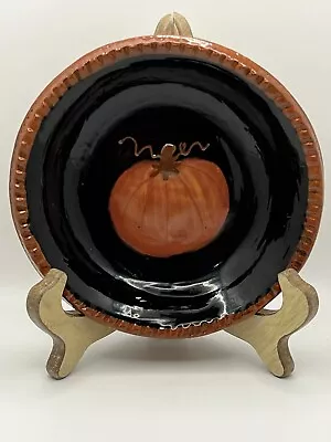 Buy Handmade Pottery Pumpkin Fall Harvest Trinket Dish/Dip Bowl 6.25” Diameter EUC • 28.81£
