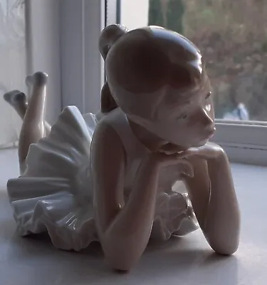Buy Lladro Nao 'Pensive Ballerina' Porcelain Figurine 0149  Head On Hands 22x10cm • 23.95£
