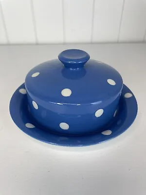 Buy TG Green Blue Domino Butter Dish And Cover Lid Cheese Dome England Vintage • 74.55£