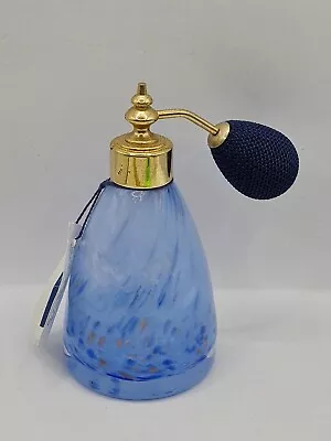 Buy Beautiful Vintage Blue Caithness Glass Patterned Perfume Atomizer Bottle • 19.99£