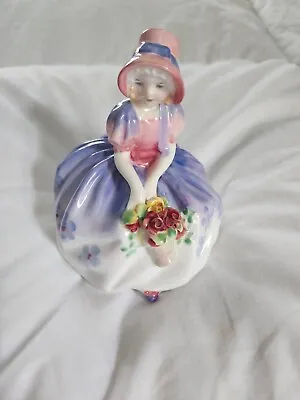 Buy Royal Doulton HN1467 MONICA Figurine Bone China Girl With Basket Floral Purple • 22.80£