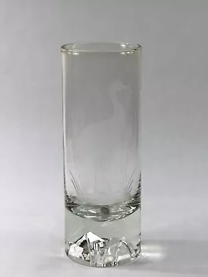 Buy Scandinavian Etched Crystal Vase Heron Rock Base Signed • 132.77£