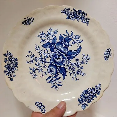 Buy Vintage Booths White Blue Peony A8021 England China Dinner Plate Dish 9.8  • 47.43£