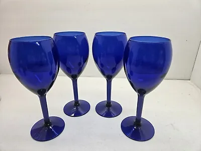 Buy Cobalt Blue Wine Glasses Set Of 4 8  Tall Stemware • 20.86£