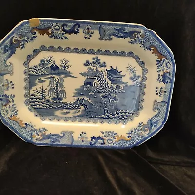 Buy Antique Masons's Ironstone China Blue And White Oblong Plate  10.5  X 8  • 9.99£