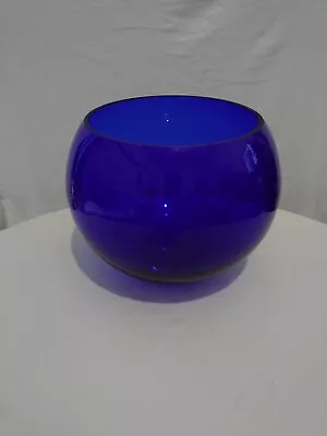 Buy Vintage Cobalt Blue Glass Round Vase 6   Flat Bottom • 23£