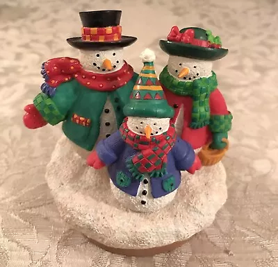Buy Decorative Candle Jar Topper Guild House Snowman Family • 10.56£