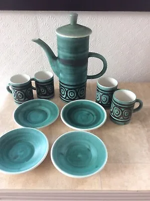Buy Vintage Cinque Ports Pottery Coffee Set Turquoise/Black • 18.75£