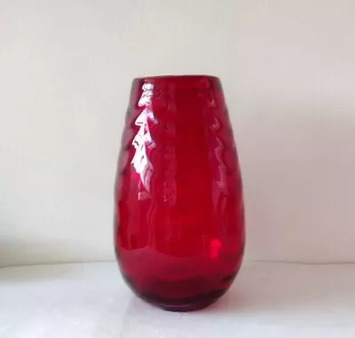 Buy Vintage Whitefriars Glass Vase Ruby Red 9467 • 20£