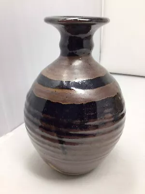 Buy Handmade Glazed Clay Vase Brown Signed • 91.31£